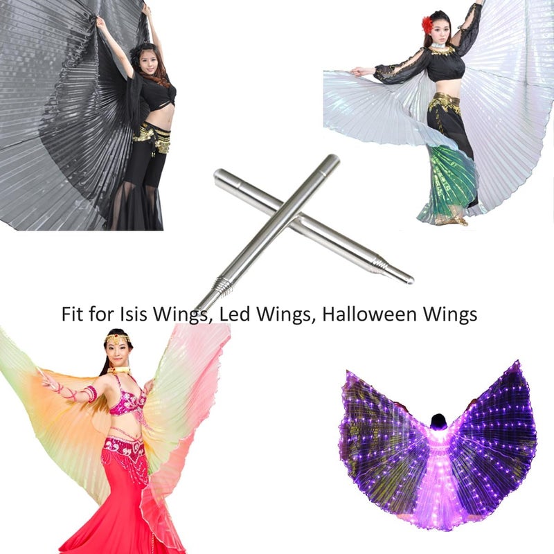 XChangeFun Light Weight Super Endurance Belly Dance Wings Telescopic Stick, Stainless Steel Telescopic Rod Cat Noir Stick - Image 5